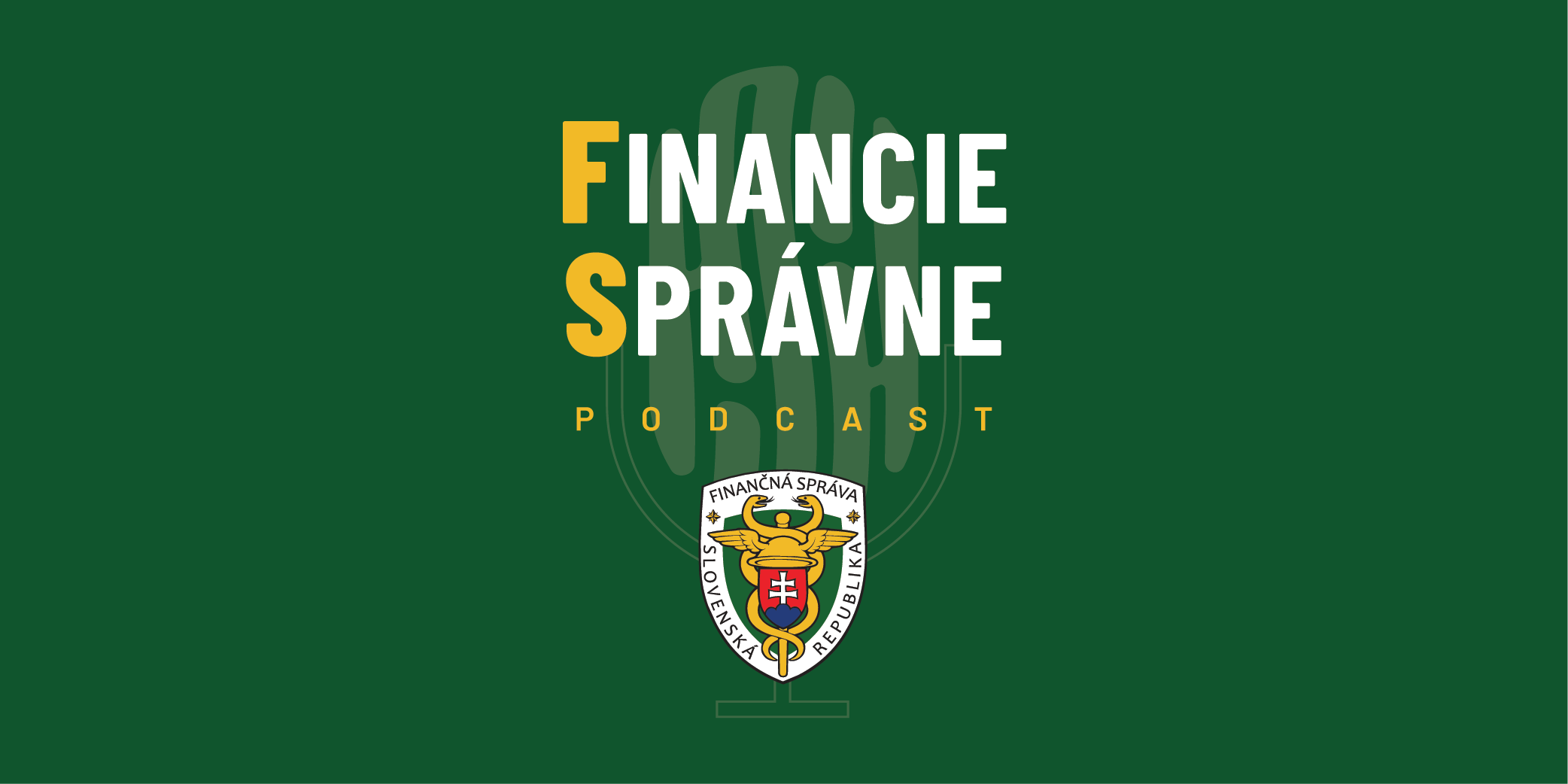 Baner s logom podcastu Financie Správne odkazujúci na podcastovú službu Podbean.com