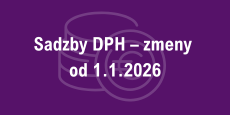 Baner s nápisom Sadzba DPH - zmeny od 1.1.2026