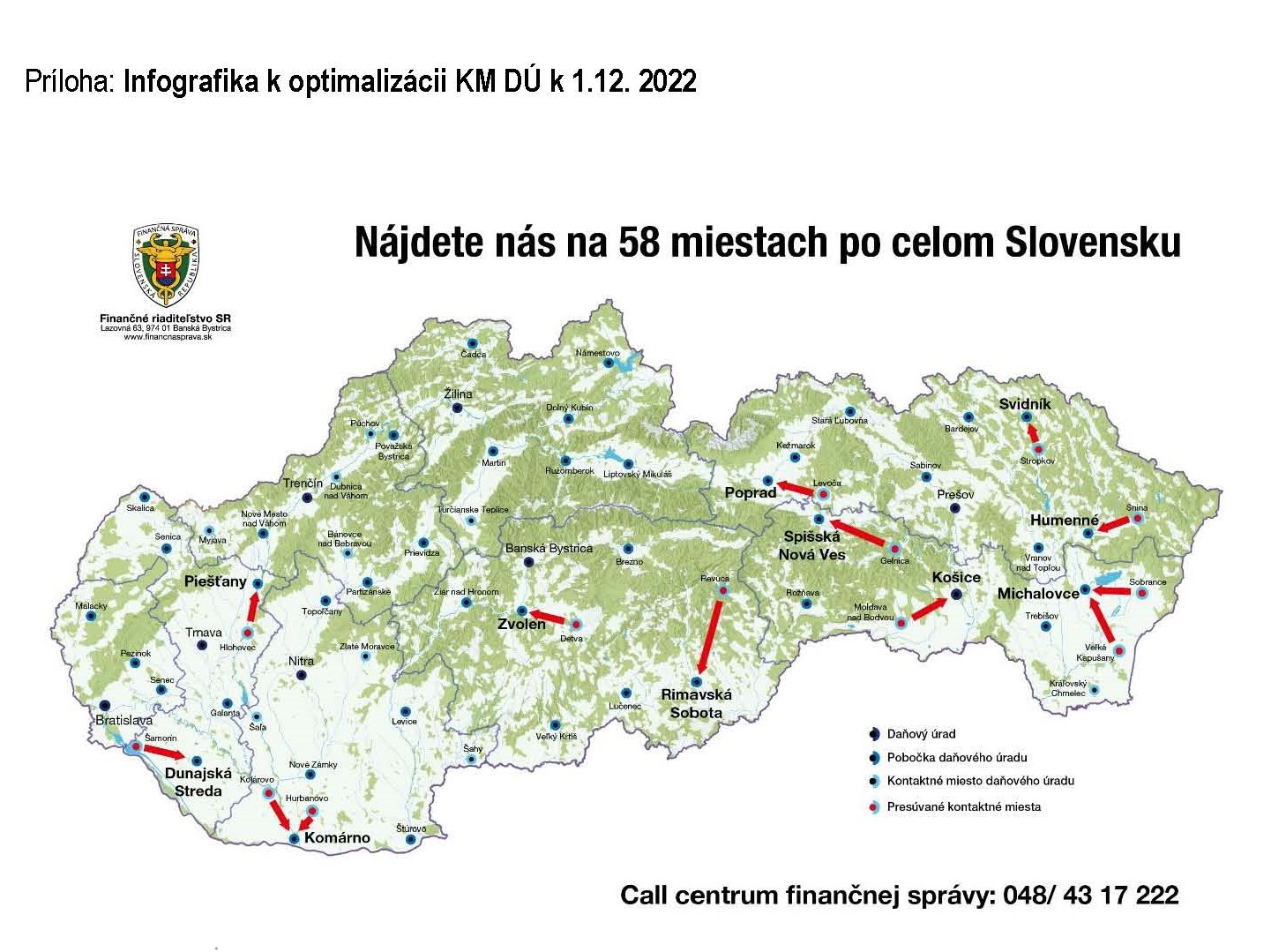 Informačná mapa k optimalizácii kontaktných miest DÚ k 1.12.2022 Informačná mapa k optimalizácii kontaktných miest DÚ k 1.12.2022