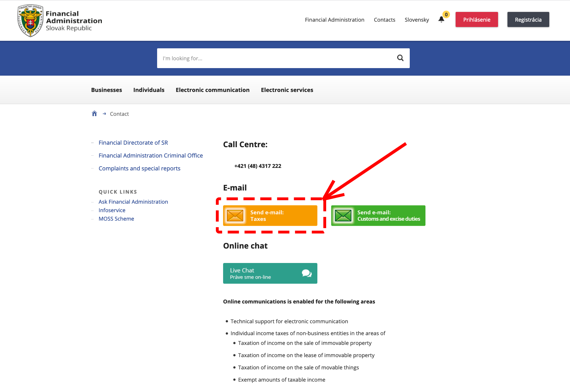 Preview the contacts section Preview the contacts section